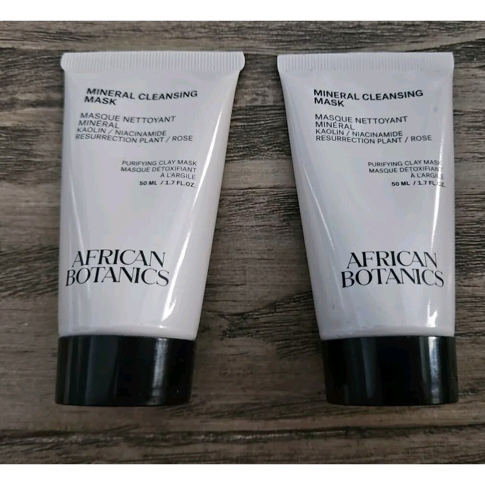 Set 2 African Botanics Mineral Cleansing Mask 1.7 oz 50ml Full Size